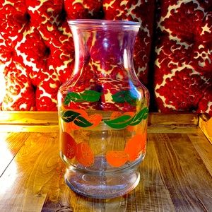 Retro Glass Orange Juice Pitcher